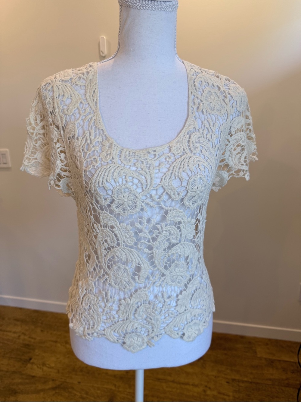 ISSI Crochet Short Sleeve Top Fairy Whimsigoth Ethereal Festival size Small